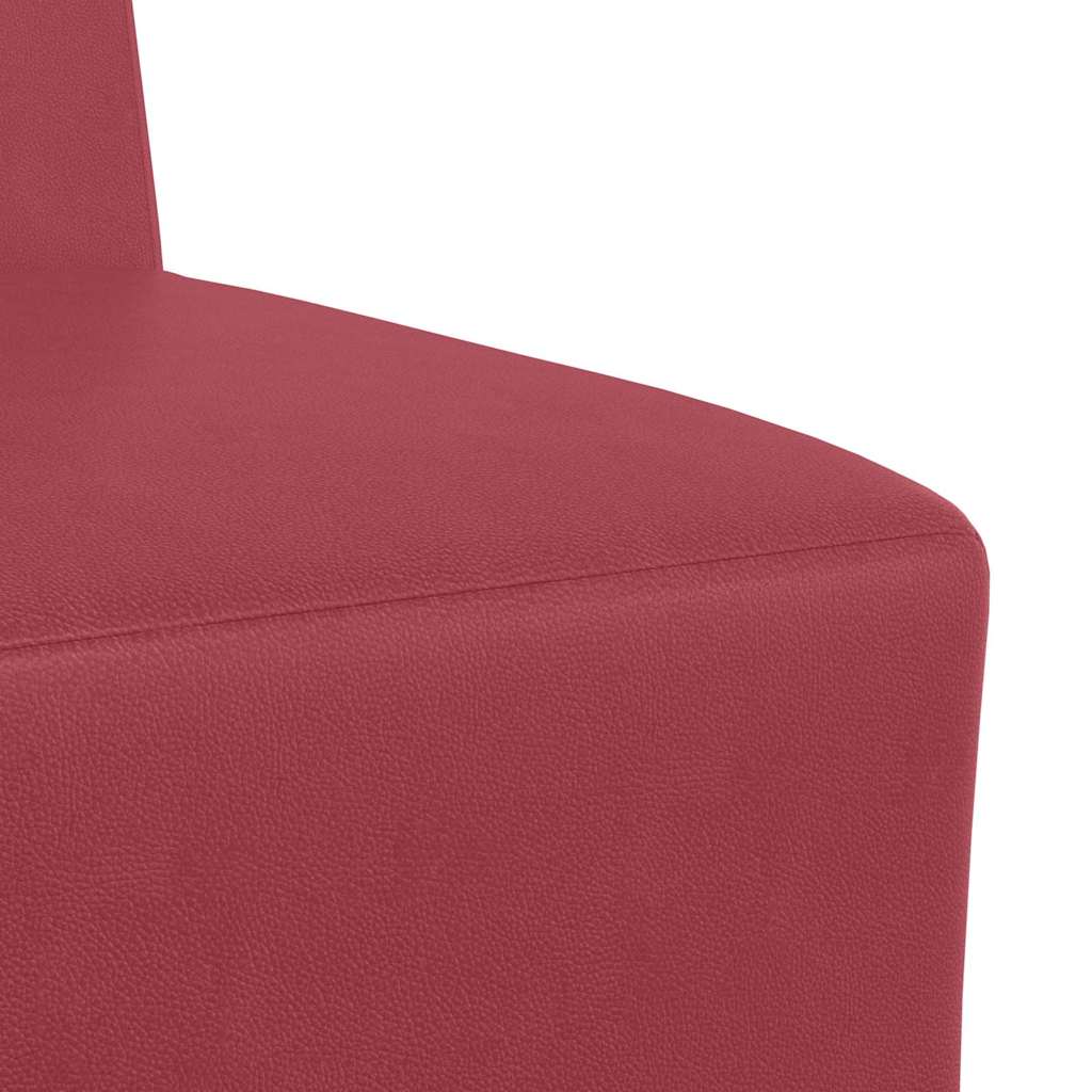 Poltrona sem braços 55 cm couro artificial vermelho tinto