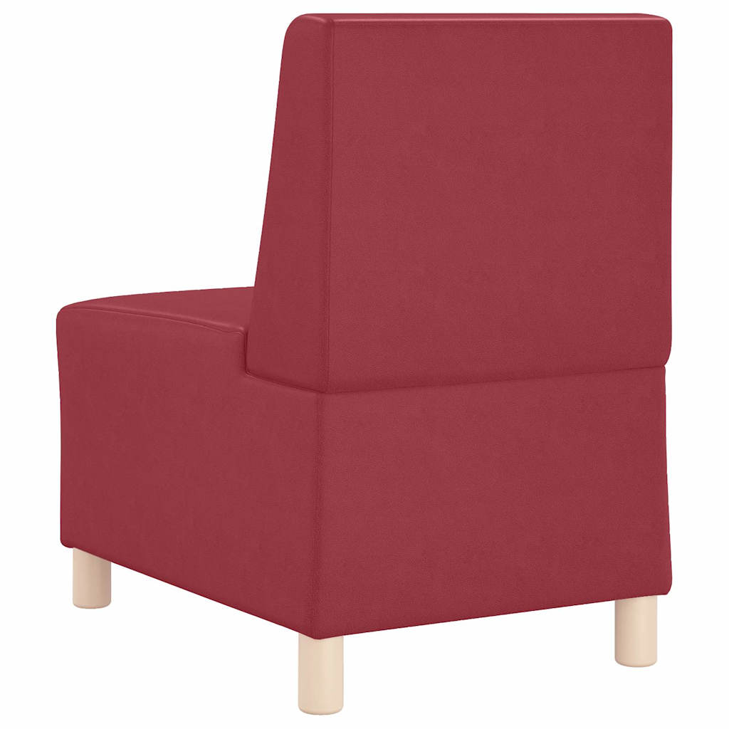 Poltrona sem braços 55 cm couro artificial vermelho tinto