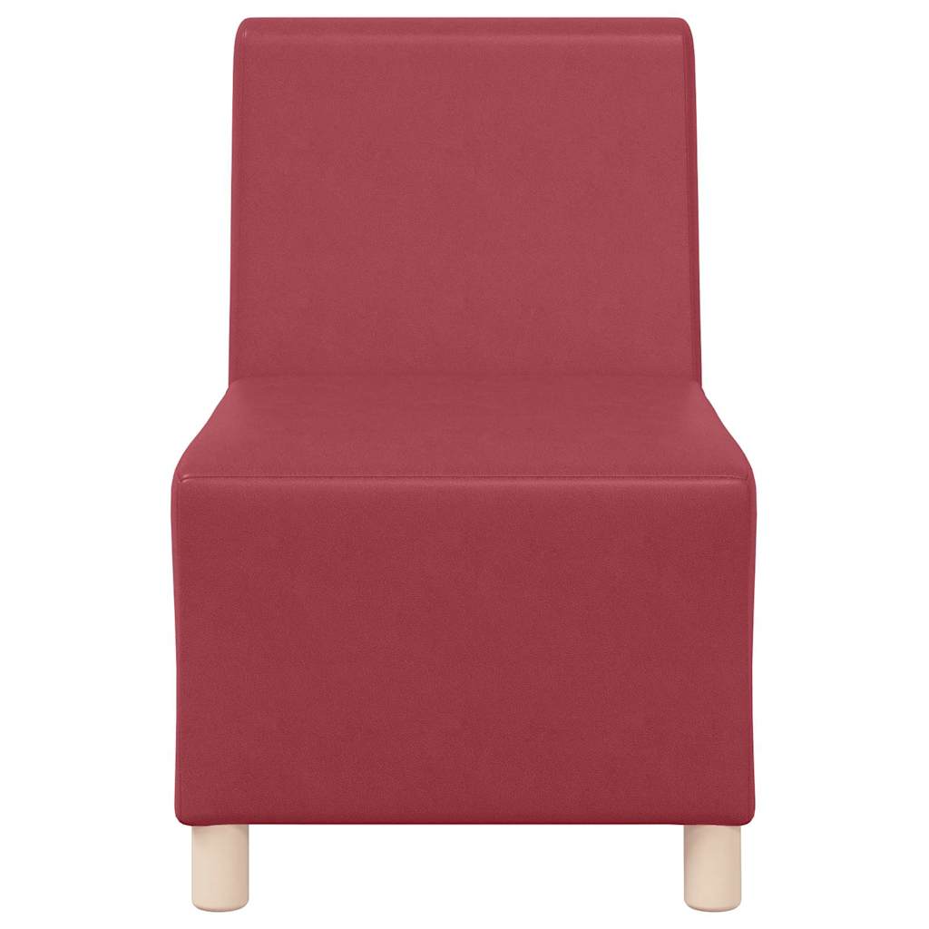 Poltrona sem braços 55 cm couro artificial vermelho tinto