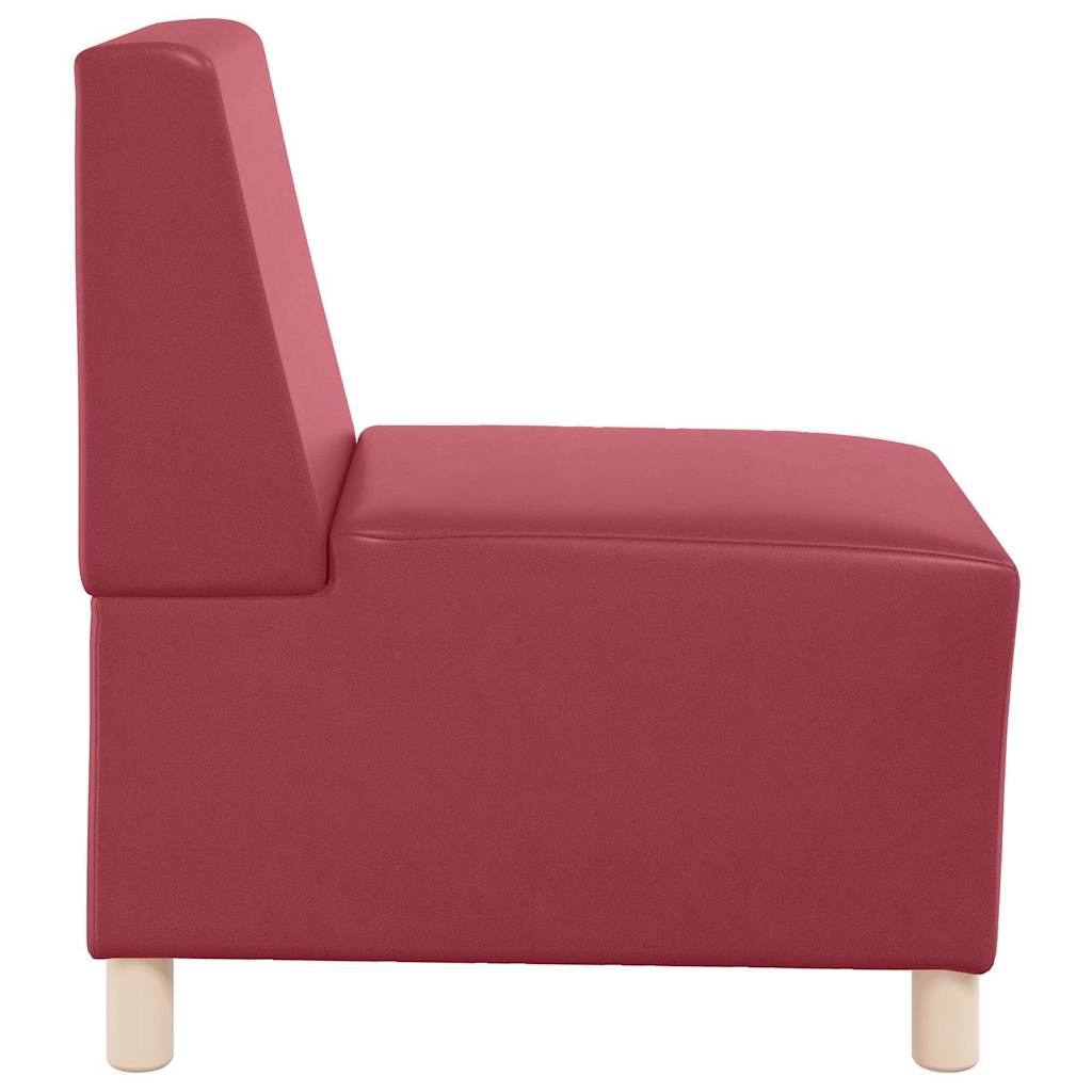 Poltrona sem braços 55 cm couro artificial vermelho tinto