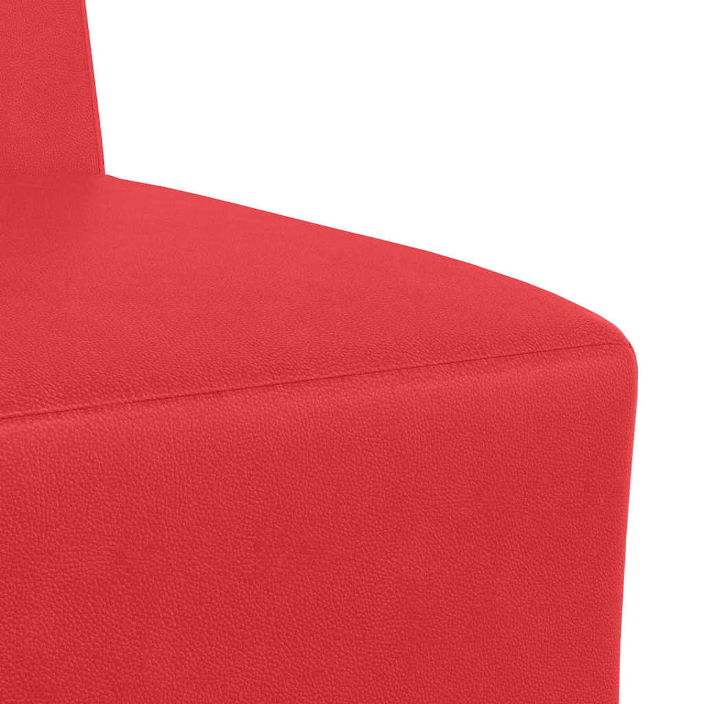 Poltrona sem braços 55 cm couro artificial vermelho