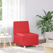 Poltrona sem braços 55 cm couro artificial vermelho