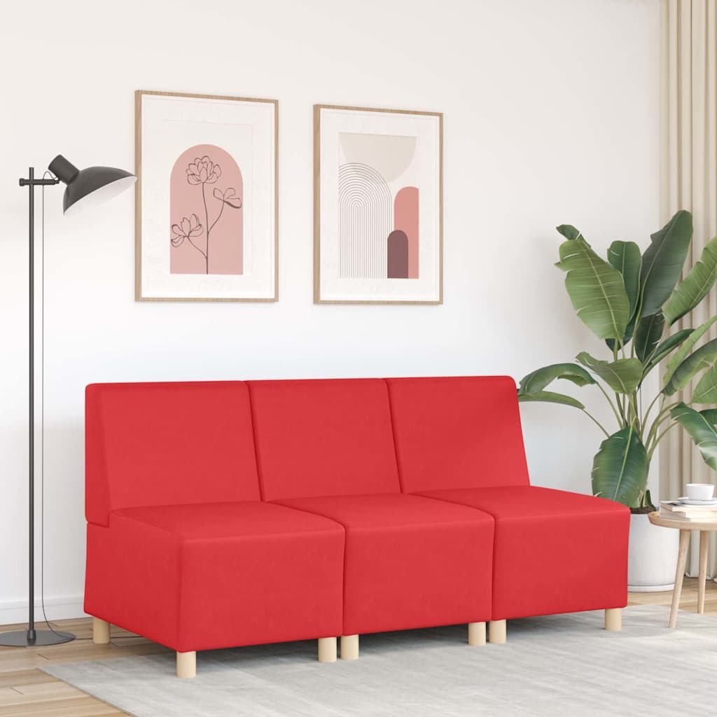 Poltrona sem braços 55 cm couro artificial vermelho