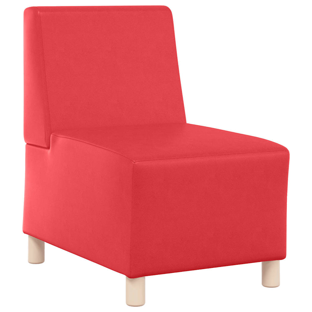 Poltrona sem braços 55 cm couro artificial vermelho