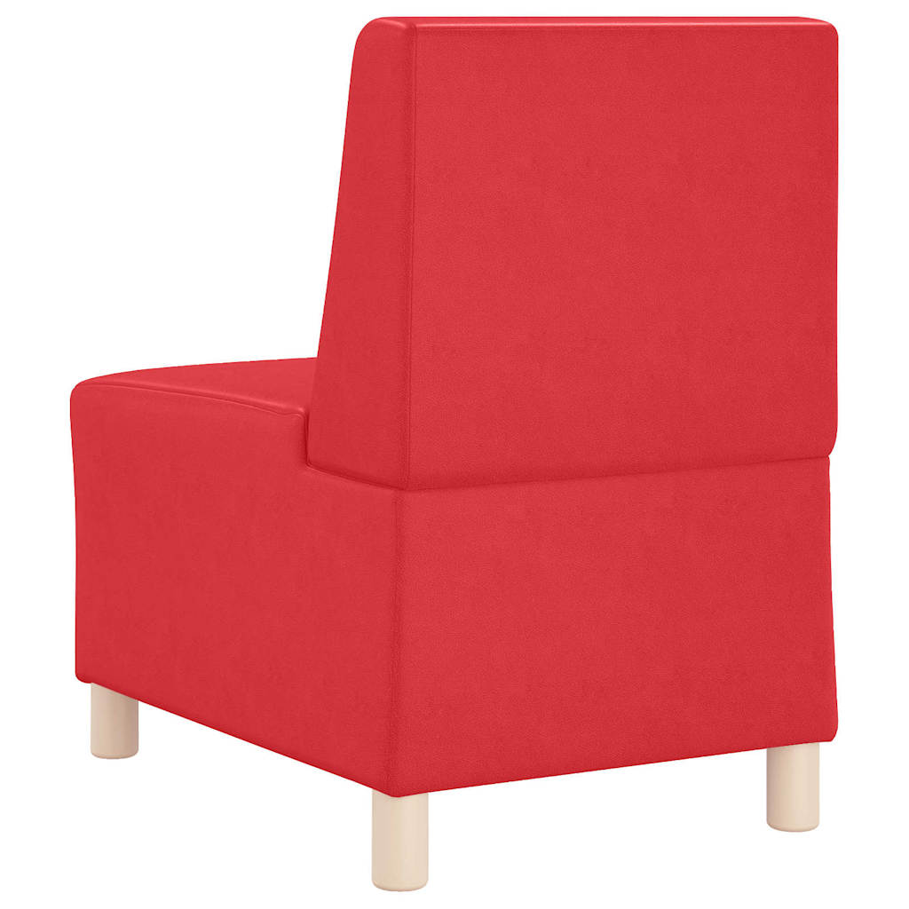 Poltrona sem braços 55 cm couro artificial vermelho