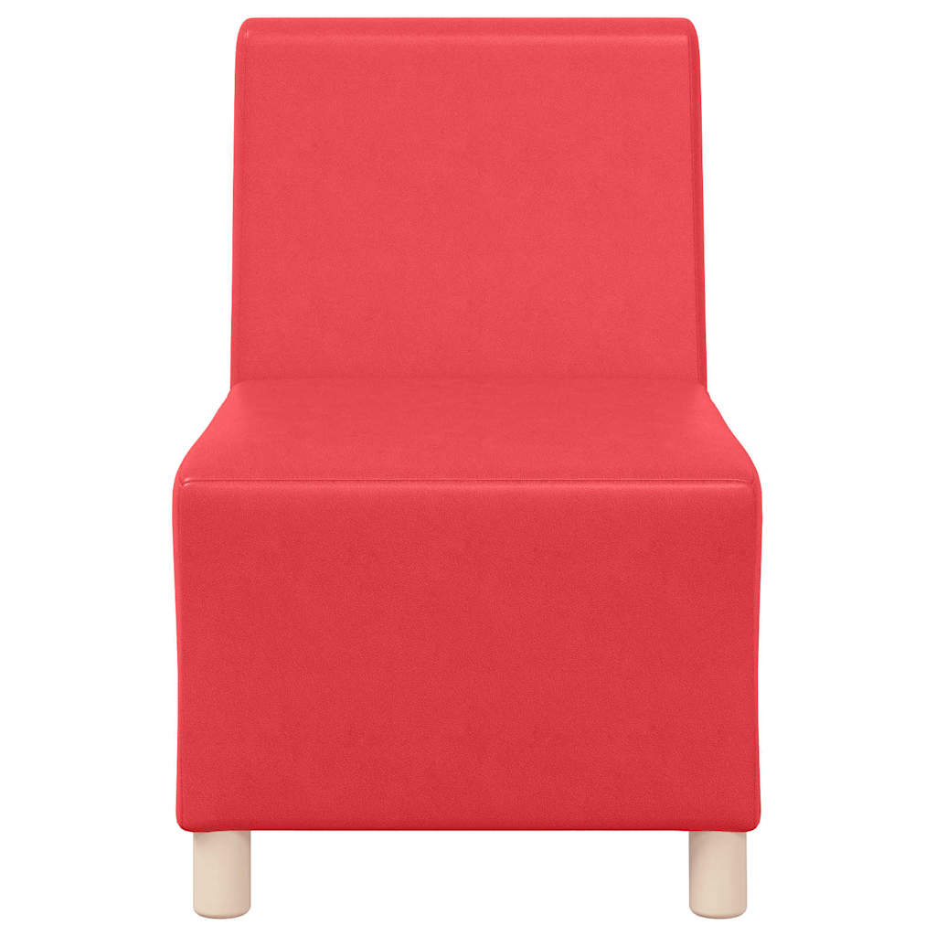 Poltrona sem braços 55 cm couro artificial vermelho