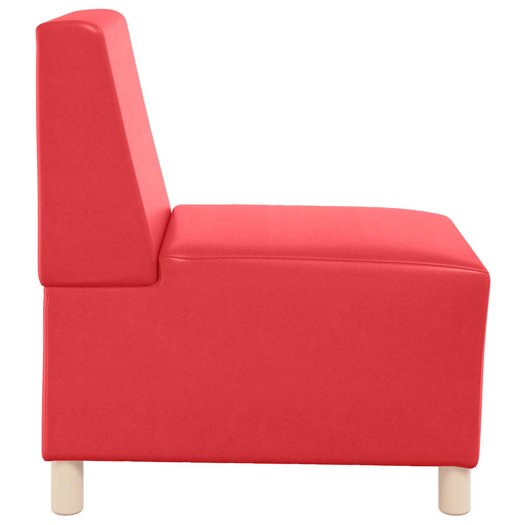 Poltrona sem braços 55 cm couro artificial vermelho