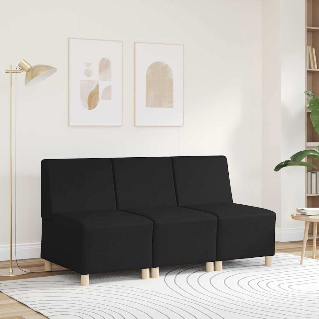 Poltrona sem braços couro artificial 55 cm preto
