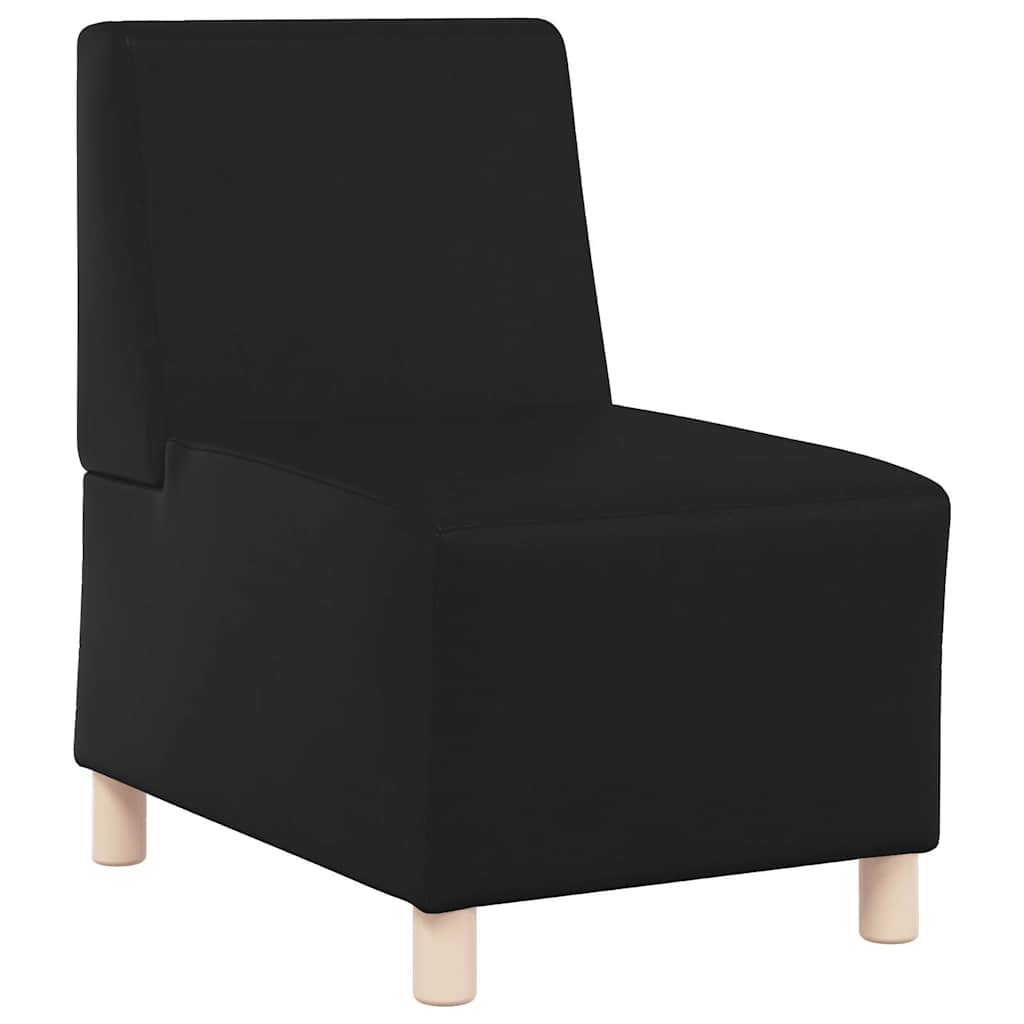 Poltrona sem braços couro artificial 55 cm preto
