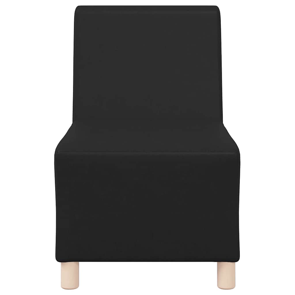 Poltrona sem braços couro artificial 55 cm preto