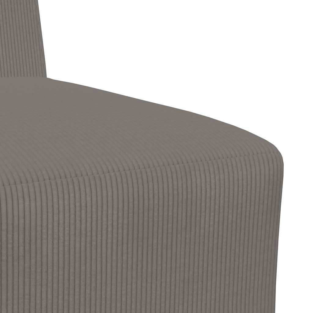 Poltrona sem braços 55 cm tecido corduroy cinzento-claro