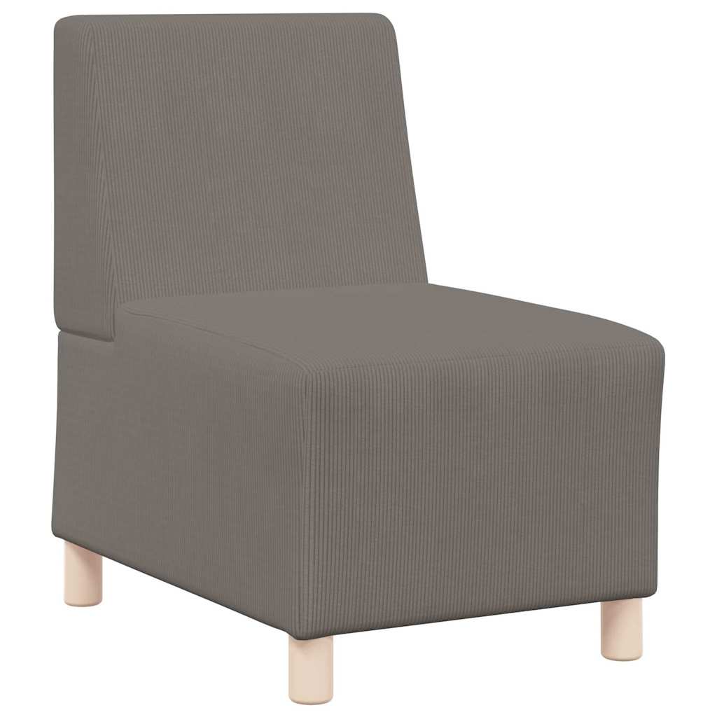Poltrona sem braços 55 cm tecido corduroy cinzento-claro