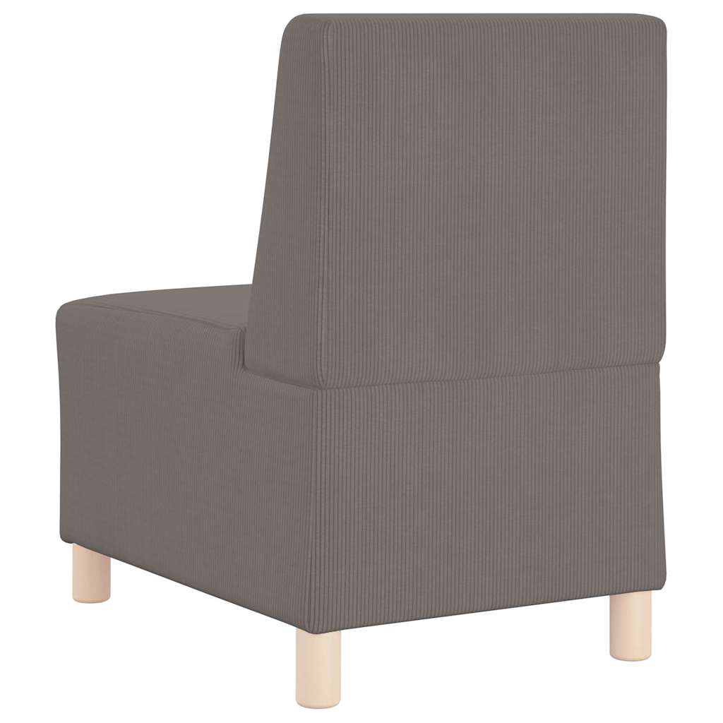 Poltrona sem braços 55 cm tecido corduroy cinzento-claro