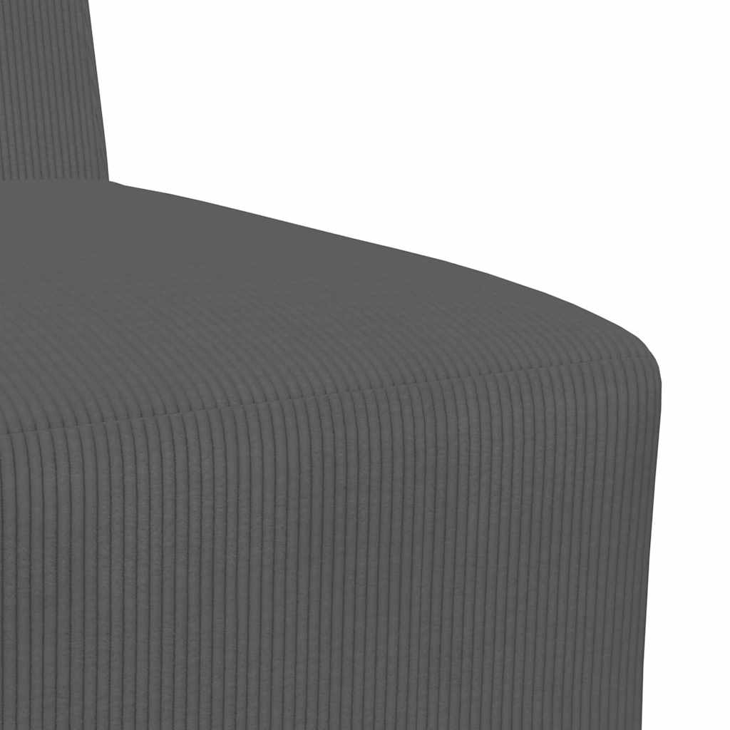 Poltrona sem braços 55 cm tecido corduroy cinzento-escuro