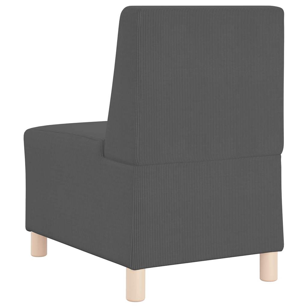 Poltrona sem braços 55 cm tecido corduroy cinzento-escuro