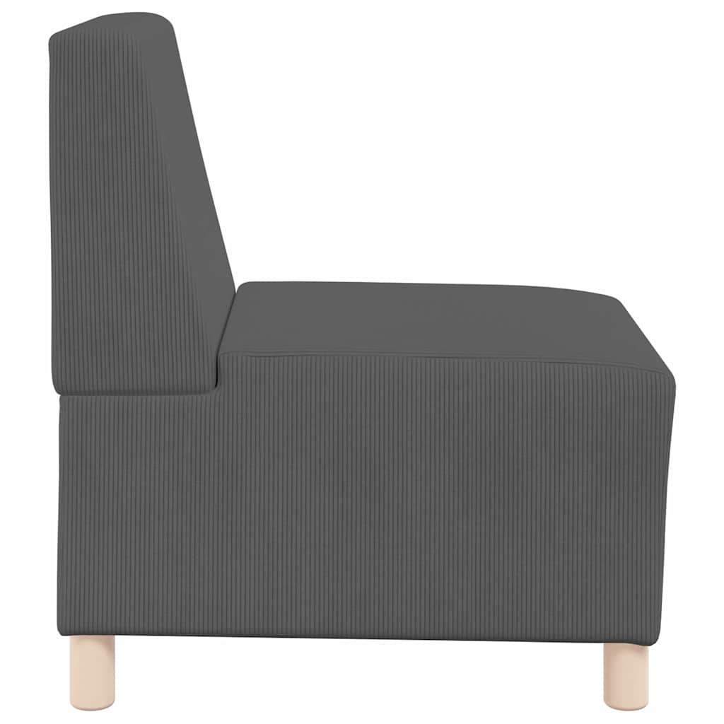 Poltrona sem braços 55 cm tecido corduroy cinzento-escuro