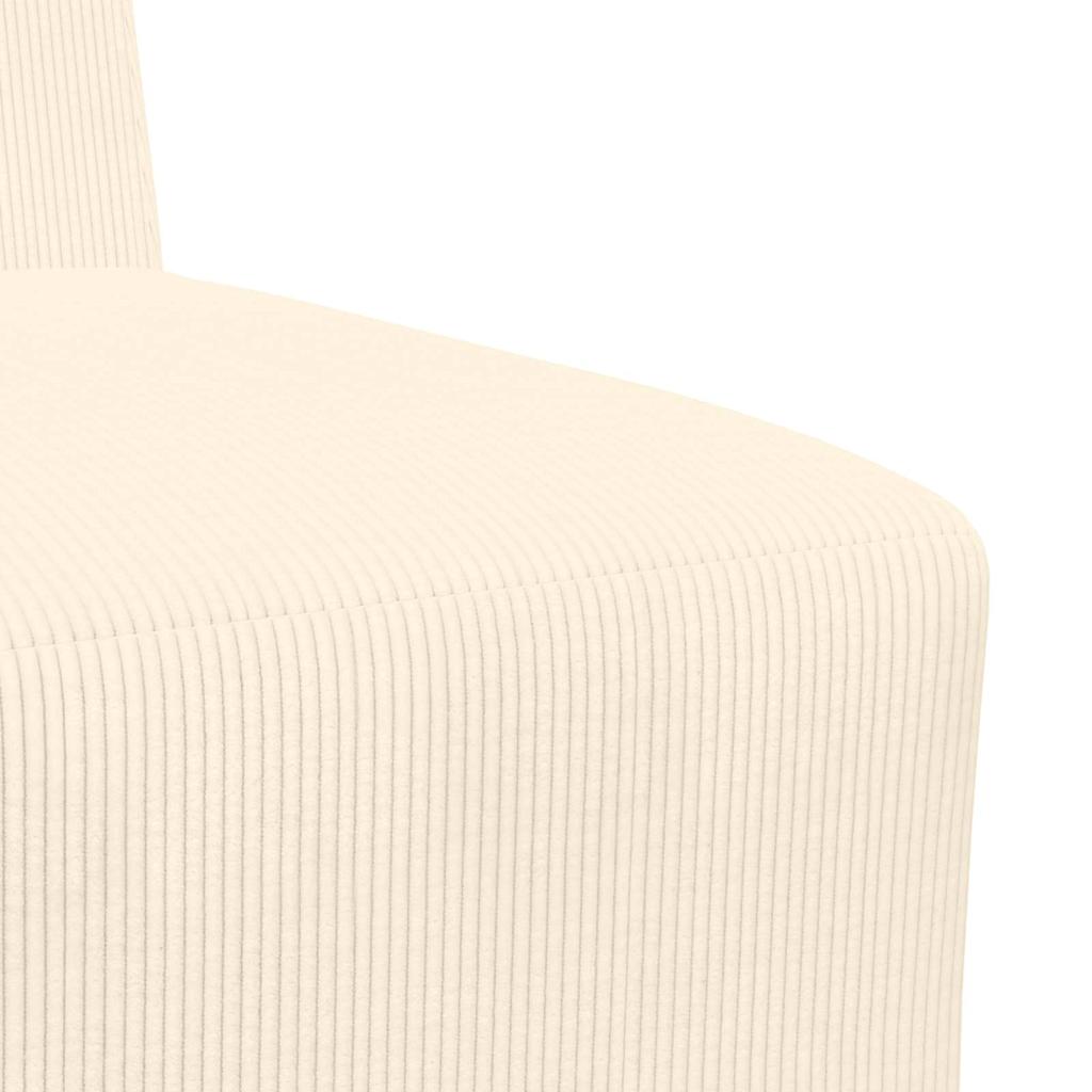 Poltrona sem braços 55 cm tecido corduroy creme