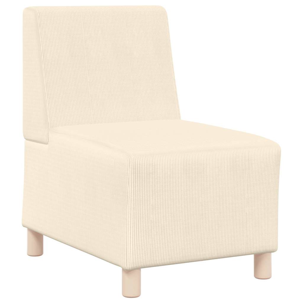 Poltrona sem braços 55 cm tecido corduroy creme