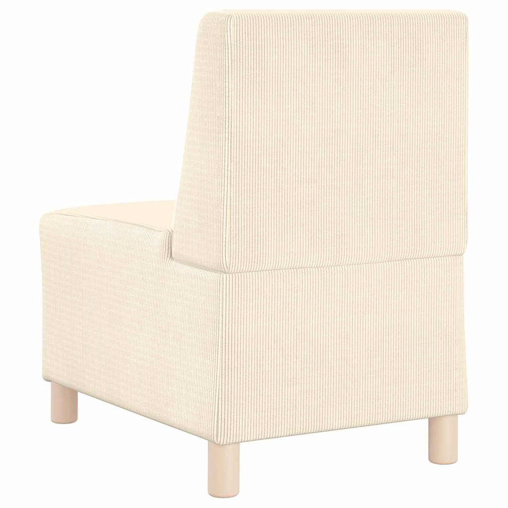 Poltrona sem braços 55 cm tecido corduroy creme