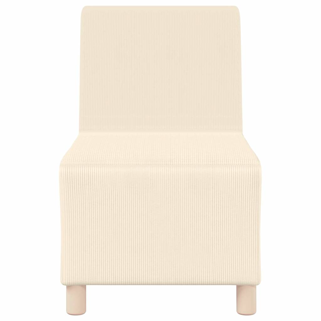 Poltrona sem braços 55 cm tecido corduroy creme