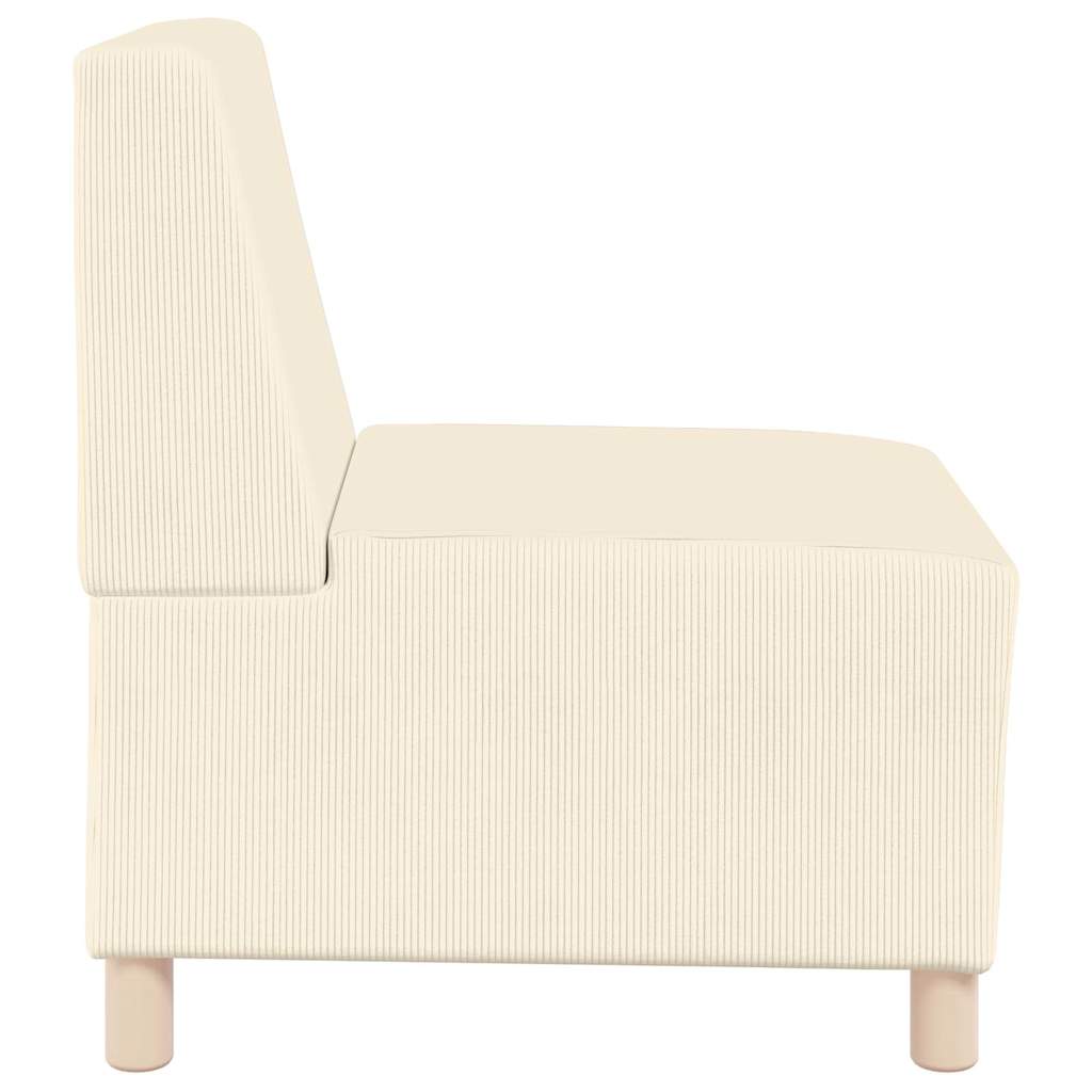 Poltrona sem braços 55 cm tecido corduroy creme