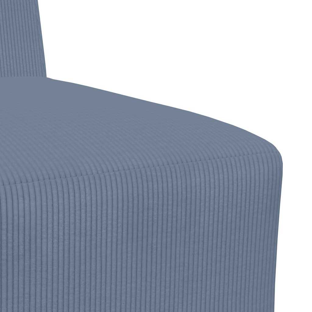 Poltrona sem braços tecido corduroy 55 cm azul