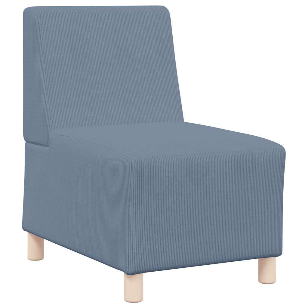 Poltrona sem braços tecido corduroy 55 cm azul