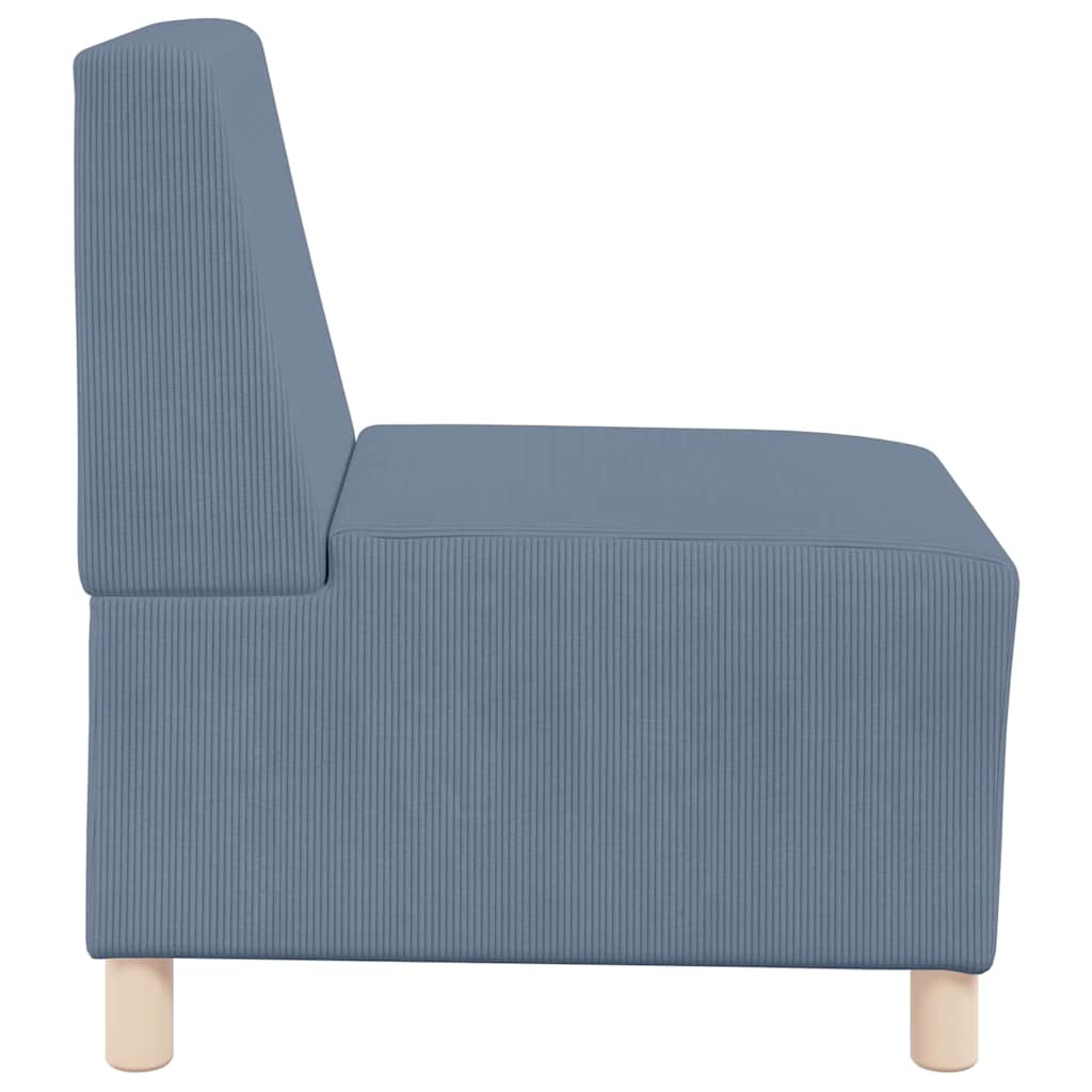 Poltrona sem braços tecido corduroy 55 cm azul