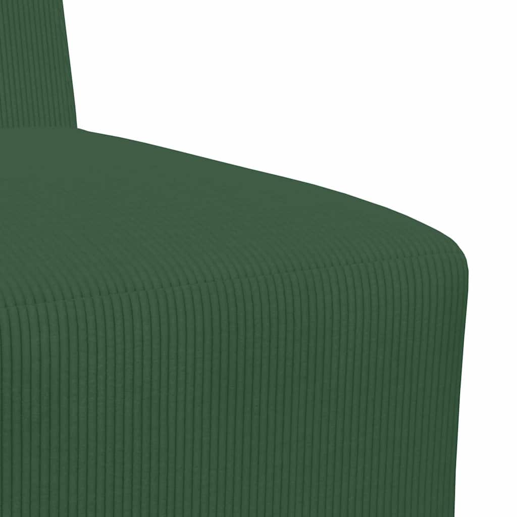 Poltrona sem braços 55 cm tecido corduroy verde selva