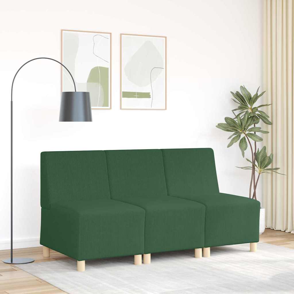 Poltrona sem braços 55 cm tecido corduroy verde selva