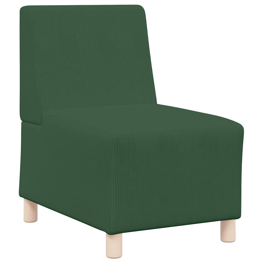 Poltrona sem braços 55 cm tecido corduroy verde selva