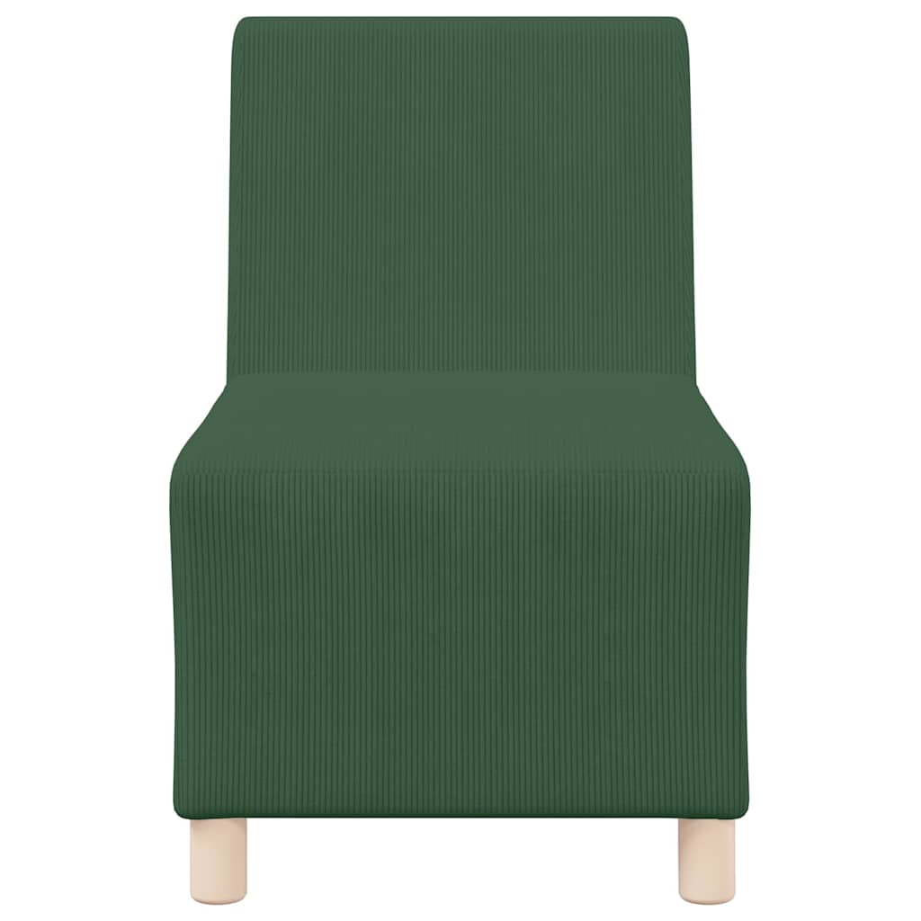 Poltrona sem braços 55 cm tecido corduroy verde selva