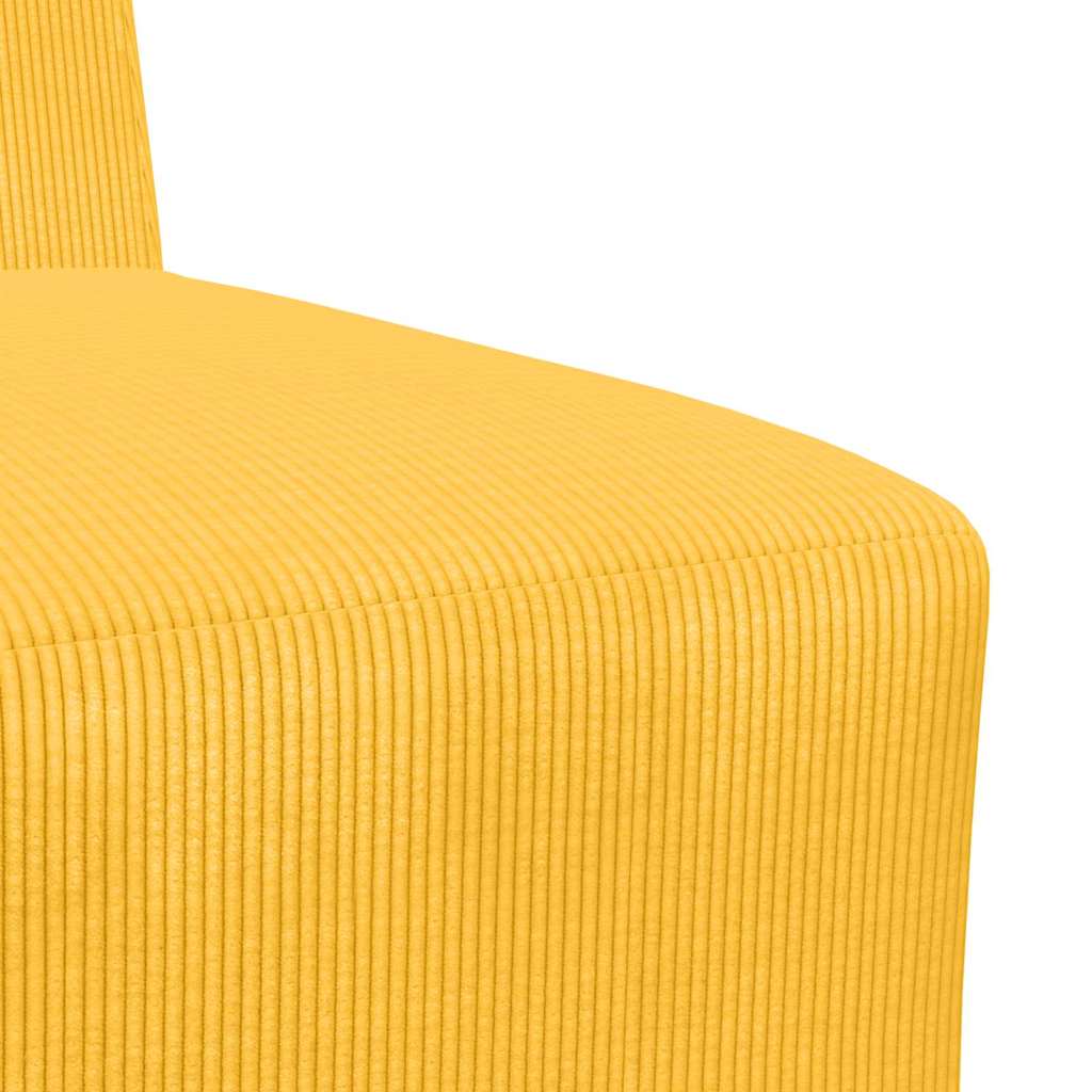Poltrona sem braços 55 cm tecido corduroy amarelo-claro