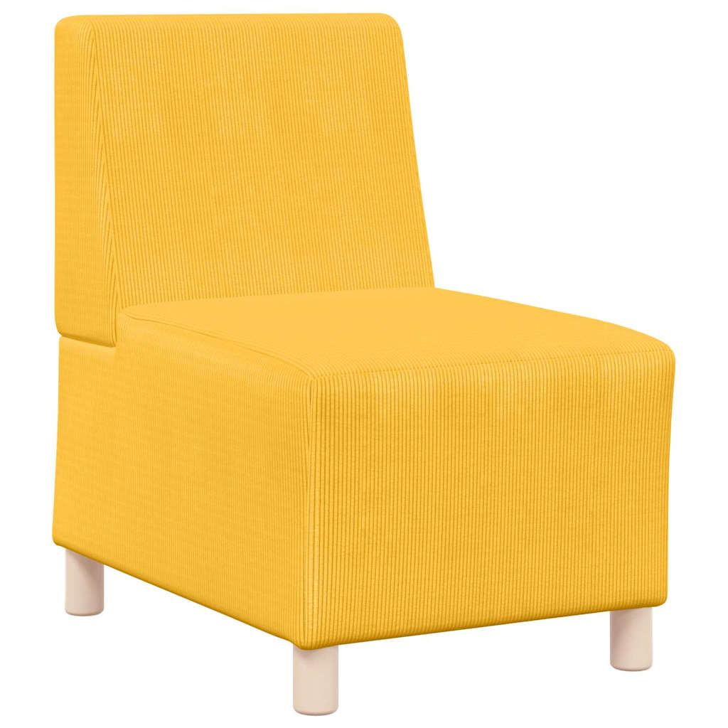 Poltrona sem braços 55 cm tecido corduroy amarelo-claro