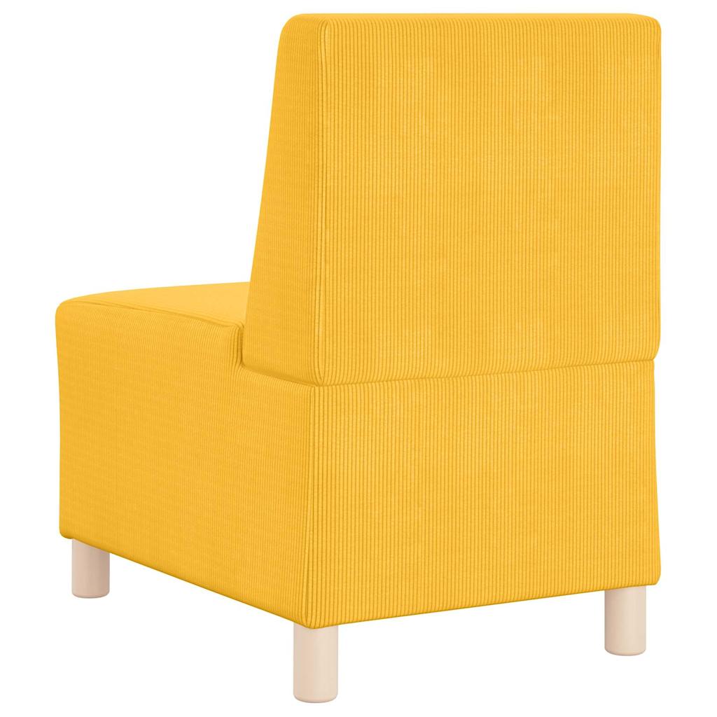 Poltrona sem braços 55 cm tecido corduroy amarelo-claro
