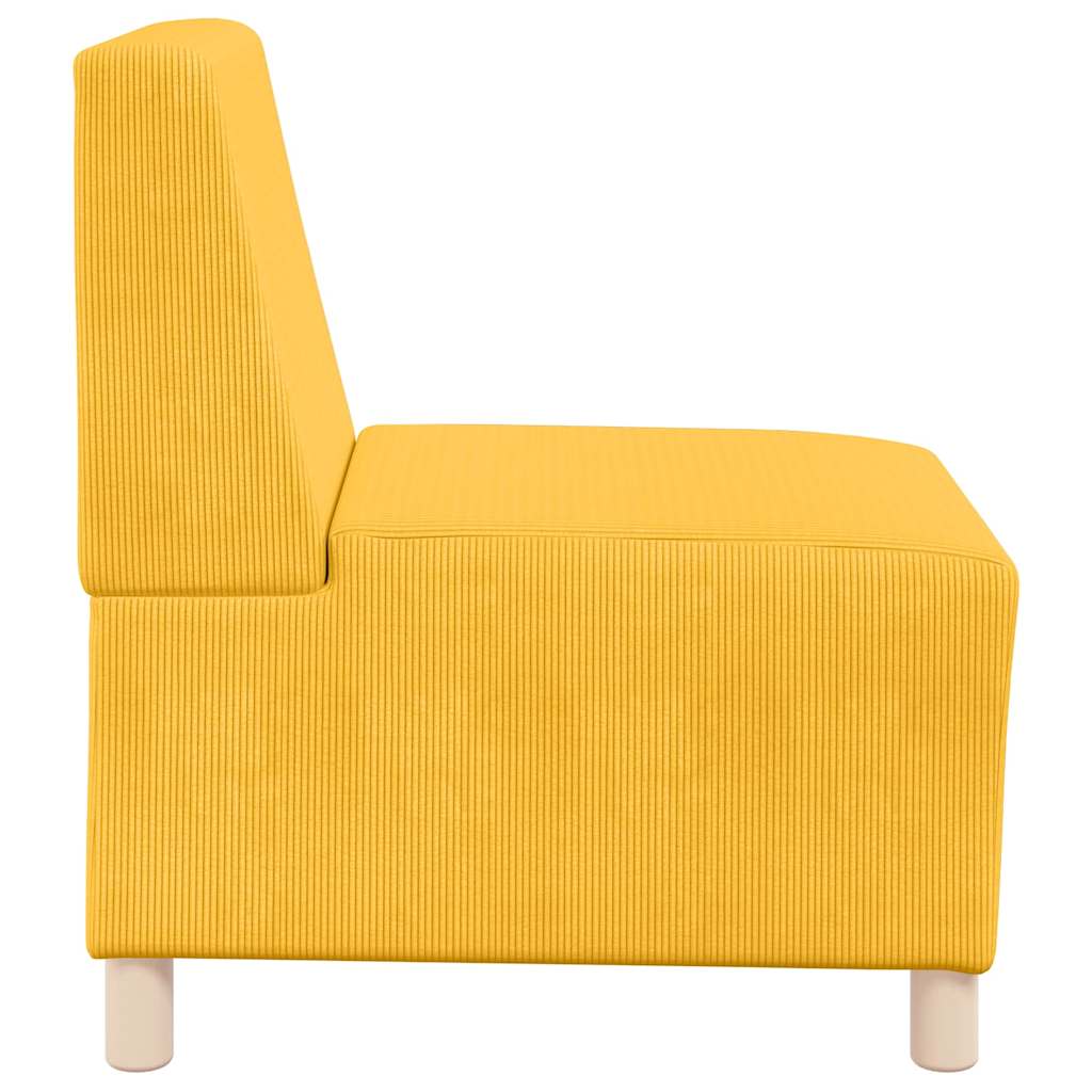 Poltrona sem braços 55 cm tecido corduroy amarelo-claro