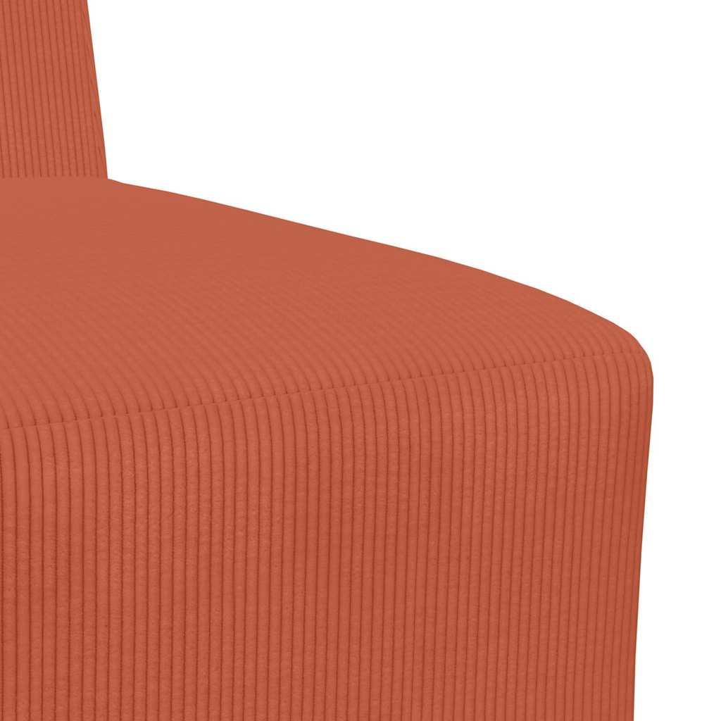 Poltrona sem braços 55 cm tecido corduroy laranja vermelho