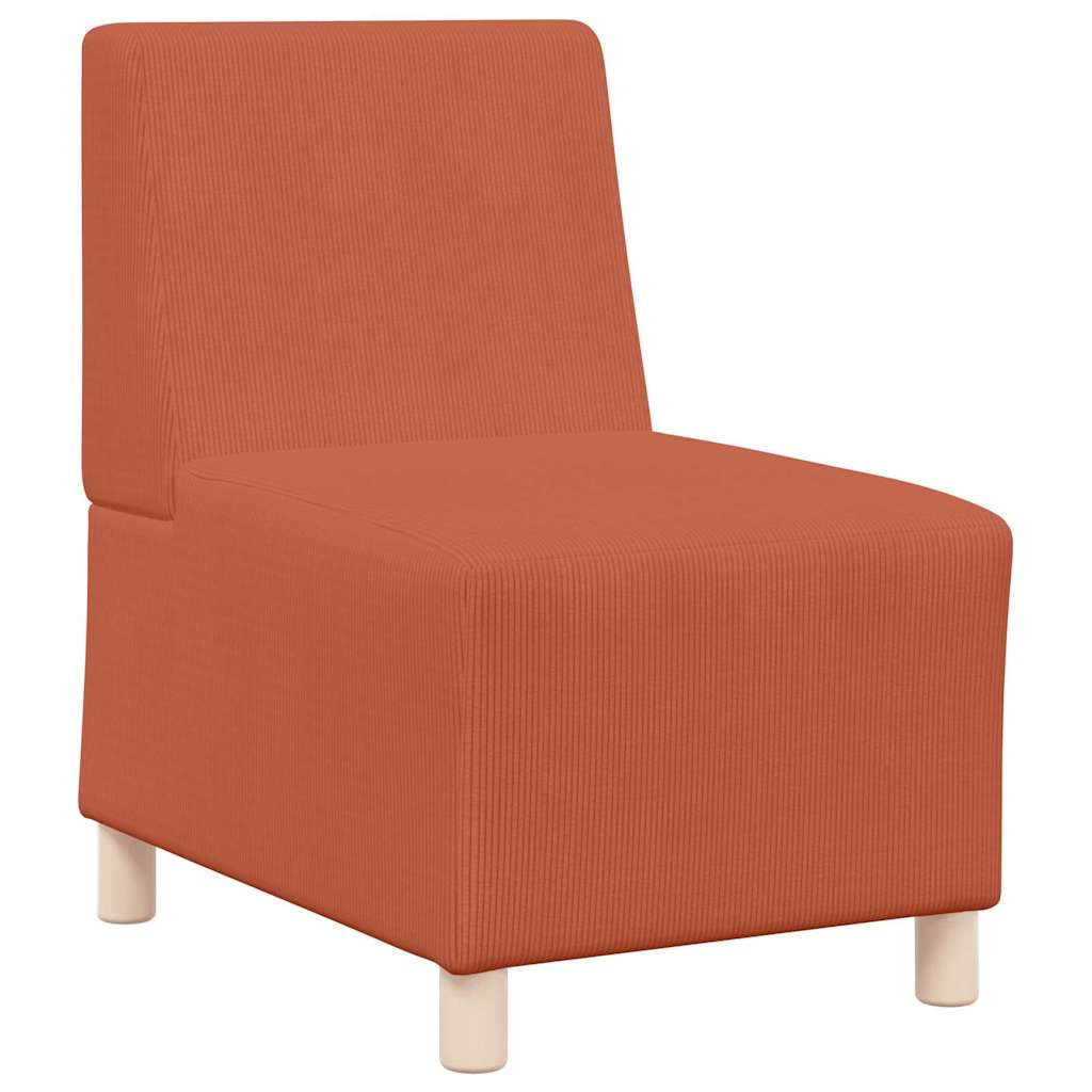 Poltrona sem braços 55 cm tecido corduroy laranja vermelho