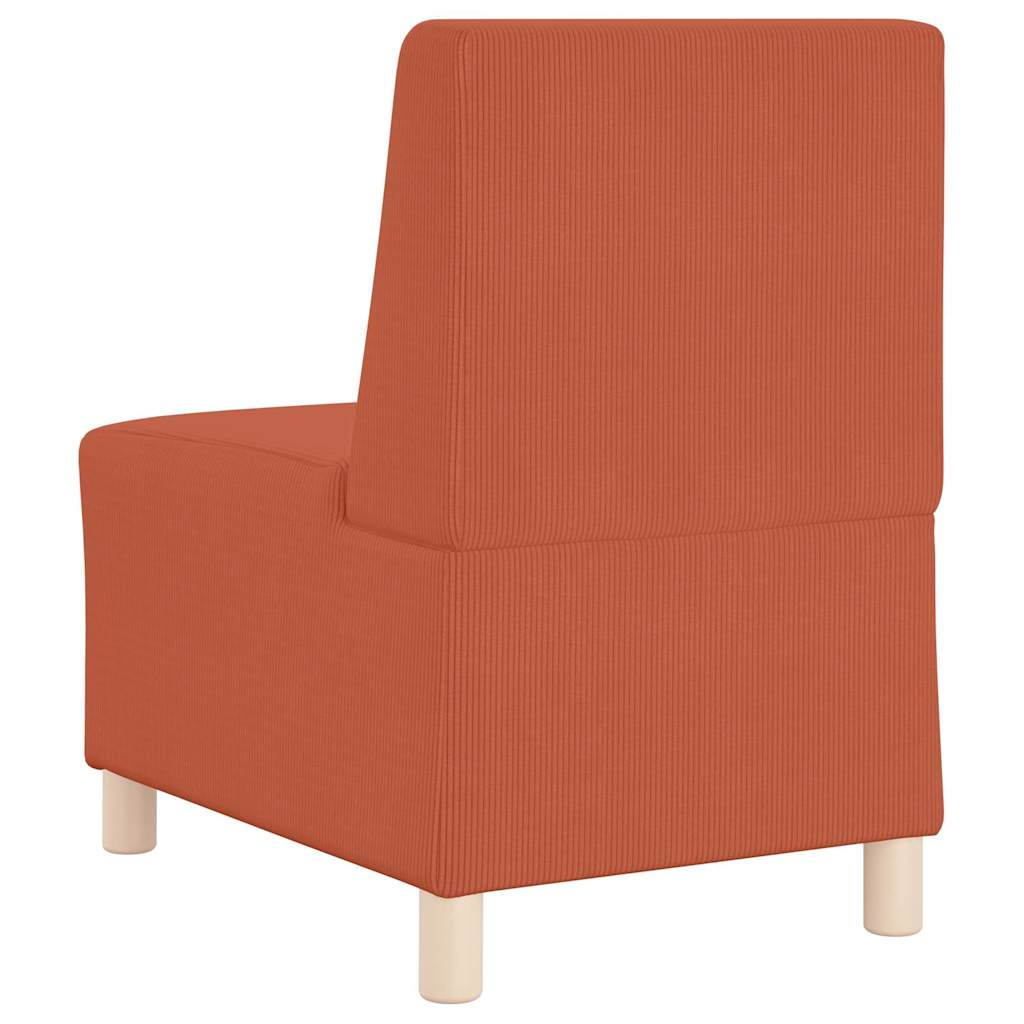 Poltrona sem braços 55 cm tecido corduroy laranja vermelho