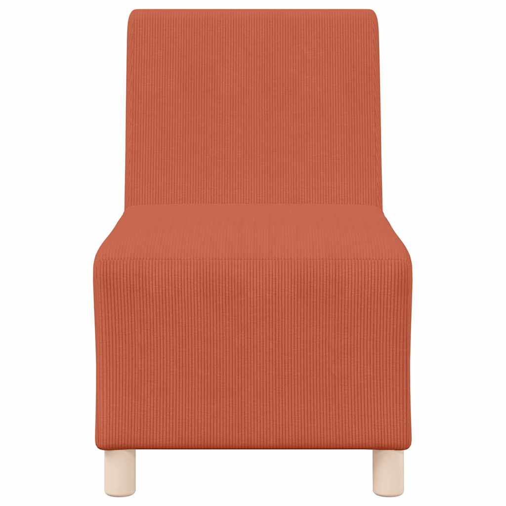 Poltrona sem braços 55 cm tecido corduroy laranja vermelho