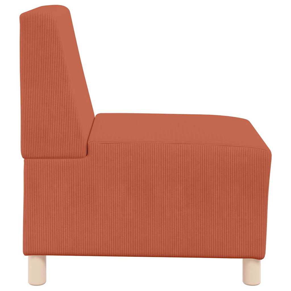 Poltrona sem braços 55 cm tecido corduroy laranja vermelho