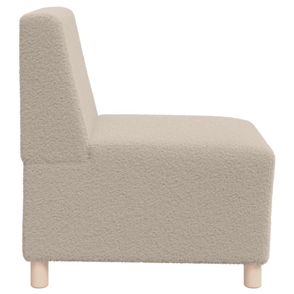 Poltrona sem braços 55 cm tecido encaracolado tipo lã cinzento-claro