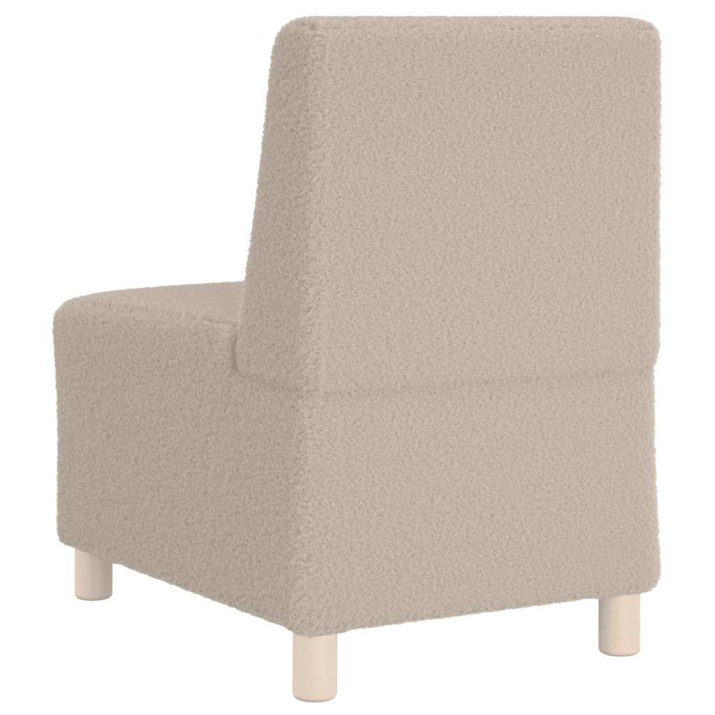 Poltrona sem braços 55 cm tecido encaracolado tipo lã cinzento-claro
