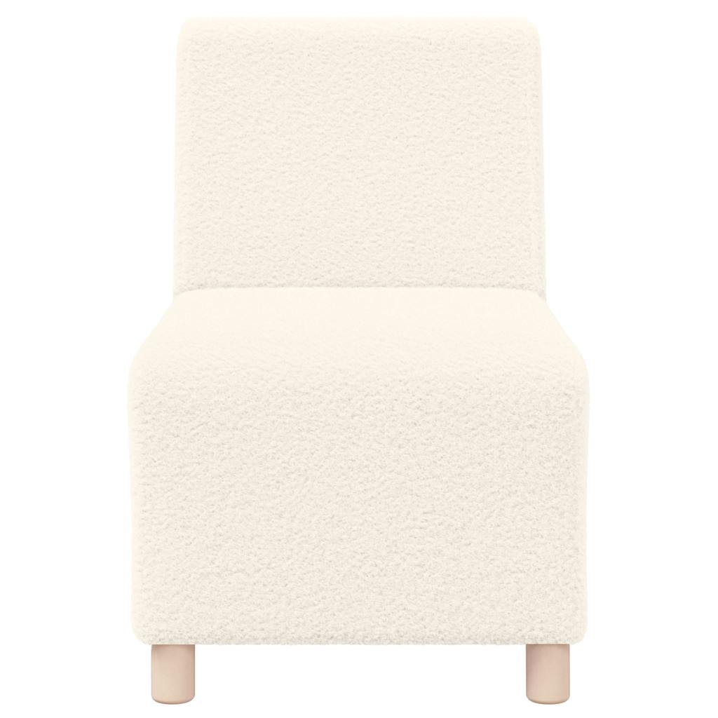 Poltrona sem braços 55 cm tecido encaracolado tipo lã creme