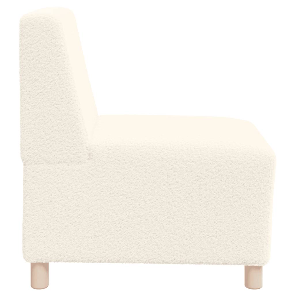 Poltrona sem braços 55 cm tecido encaracolado tipo lã creme