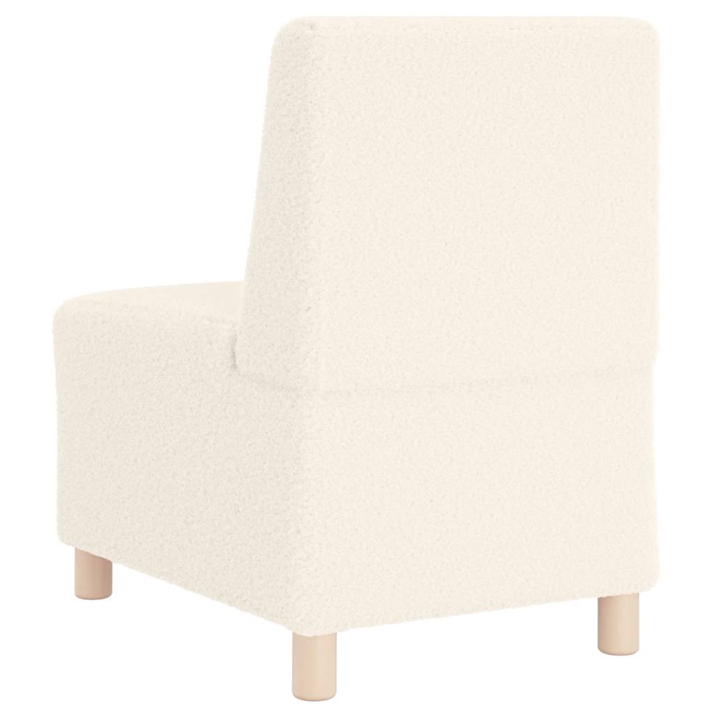 Poltrona sem braços 55 cm tecido encaracolado tipo lã creme