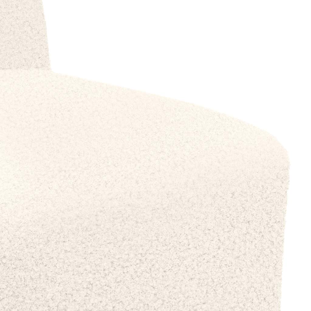 Poltrona sem braços 55 cm tecido encaracolado tipo lã creme