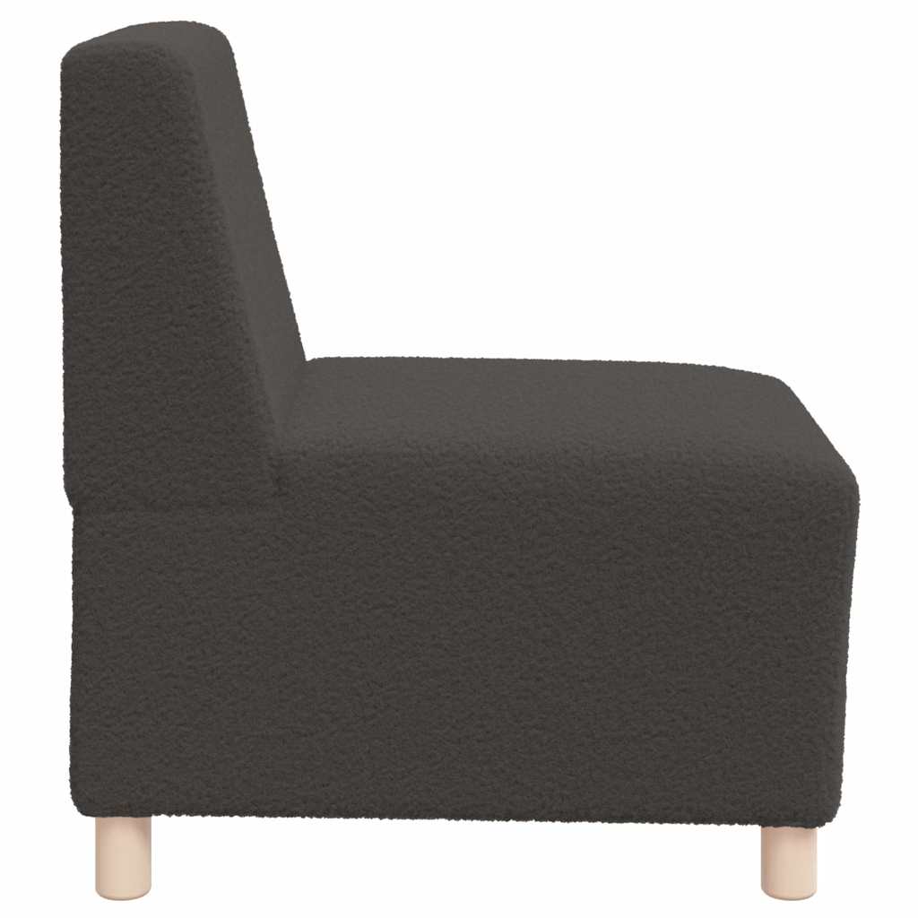 Poltrona sem braços 55 cm tecido encaracolado tipo lã cinzento-escuro