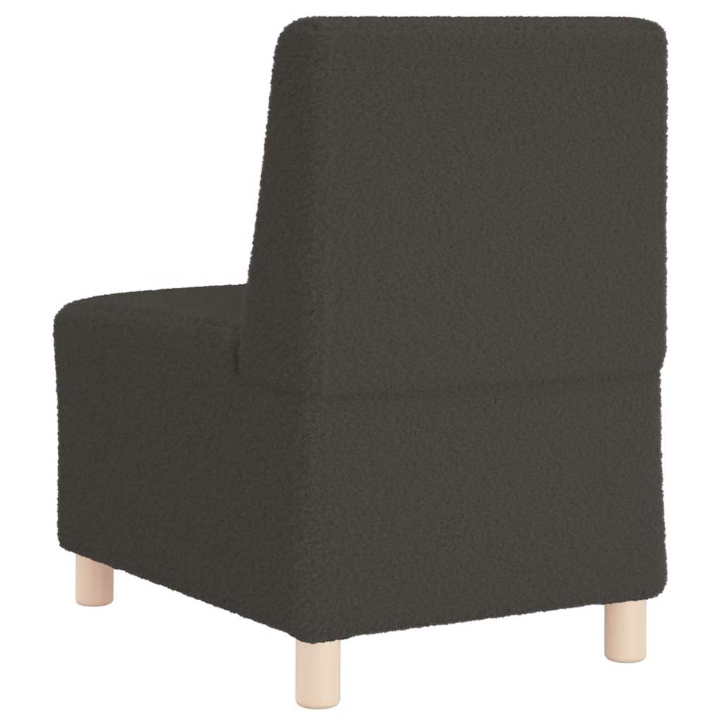 Poltrona sem braços 55 cm tecido encaracolado tipo lã cinzento-escuro