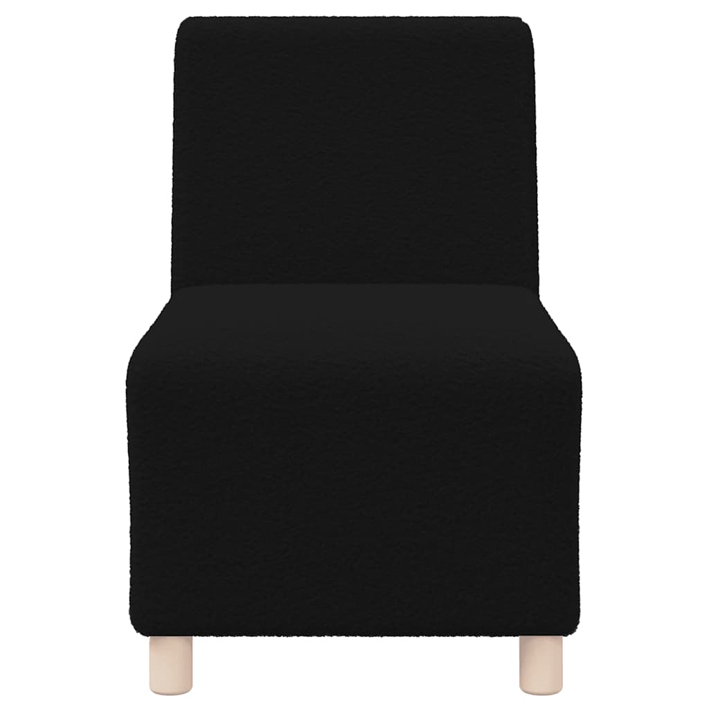 Poltrona sem braços 55 cm tecido encaracolado tipo lã preto